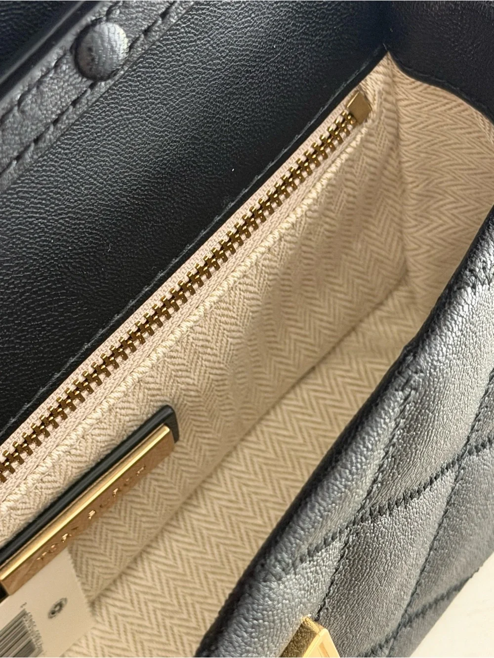 Tory Burch Willa Black Leather Top Handle Bag Crossbody Purse 167621